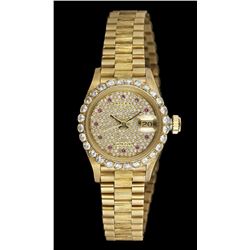Lady's Rolex Diamond and Ruby President Watch