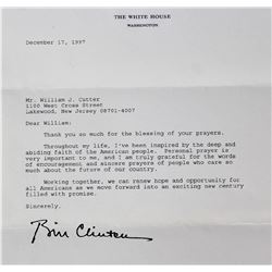 Letter Signed by President Bill Clinton