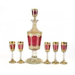 Moser Cabochon 19th Century Drinking Set.