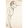 Image 1 : ART: ENRICO CARUSO SIGNED DRAWING.