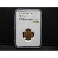 1920 G. Britain 1/4P NGC.
