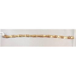 14K Gold Bamboo Style Pattern Bracelet .37 Troy Ounces