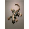 Image 1 : Russian Style 14-Karat Rose Gold, Silver, Diamond, Ruby and Opal Chameleon Brooch.
