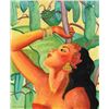 Image 1 : Robert W. Godfrey (American, 20th c.) Native Girl in Tropical Setting.