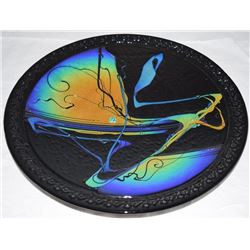 Laurel Yourkowski Dichroic Glass Wall Sculpture.