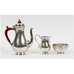 ADIE BROS. LTD. BIRMINGHAM (ENGLAND), STERLING TEA SET 3 PCS