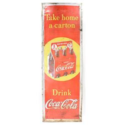 Coca-Cola - take home a carton 25 cent tin sign