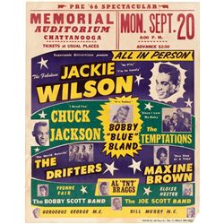 JACKIE WILSON, THE TEMPTATIONS 1965 CHATTANOOGA POSTER.