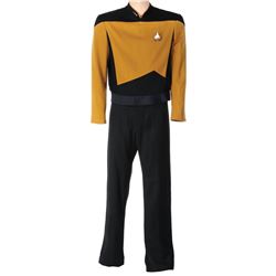 Worn Starfleet Uniform from Star Trek: The Next Generation later style tunic & pants.