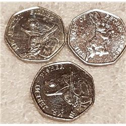 A COLLECTION OF BRITISH BEATRIX POTTER COINS.