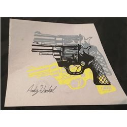 ANDY WARHOL: Revolver gun drawing.