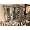 Image 2 : FORMAL SILVER WITH GOLD ACCENT DINING ROOM SET INCLUDES TABLE WITH 6 CHAIRS, BUFFET AND HUTCH.