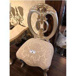 LOT OF 5 SILVER / GOLD FORMAL DINING CHAIRS (MATCH CHAIRS IN LOT 1)