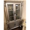 Image 1 : SILVER WITH GLASS FRONT CURIO CABINET, RETAIL $2,450.00