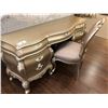 Image 1 : SILVER WITH FROSTED HANDLES HALL / BEDROOM DESK WITH CHAIR.  RETAIL $4,600.00