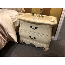 SET OF TWO IVORY COLOURED NIGHT STANDS.