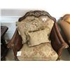 Image 1 : PAIR OF OVER SIZED FORMAL LOUNGE CHAIRS WITH LEATHER SIDES.  RETAIL $5,300.00