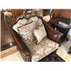 Image 2 : PAIR OF OVER SIZED FORMAL LOUNGE CHAIRS WITH LEATHER SIDES.  RETAIL $5,300.00