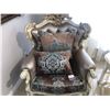 Image 2 : FORMAL LIVING ROOM SET WITH LOVE SEAT AND TWO MATCHING CHAIRS  C/W THROW CUSHIONS. RETAIL