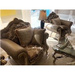 PAIR OF OVER SIZED FORMAL LOUNGE CHAIRS.  RETAIL $6,120.00