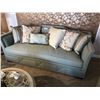 Image 1 : JADE COLOURED SOFA AND LOVE SEAT SET WITH THROW CUSHIONS.  RETAIL $9,100.00