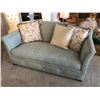 Image 2 : JADE COLOURED SOFA AND LOVE SEAT SET WITH THROW CUSHIONS.  RETAIL $9,100.00