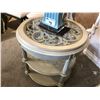 Image 2 : TWO PC. GLASS TOP COFFEE TABLE SET WITH COFFEE AND END TABLES.  RETAIL $3,000.00