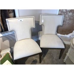 PAIR OF T-BACK SIDE CHAIRS.  RETAIL $2,500.00