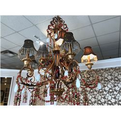 LARGE BEADED CHANDELIER.  RETAIL $3,500.00