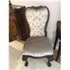Image 3 : HALF MOON CARVED WOOD HALL TABLE WITH TWO CHAIRS.  RETAIL $4,050.00