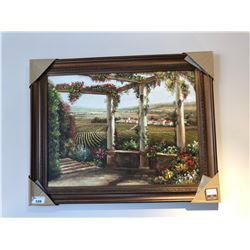 PAINTED ARTWORK WITH WOODEN FRAME - TUSCANY