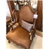 Image 2 : FORMAL LIVING ROOM SET INCLUDES SPECTACULAR LEATHR BACK WOOD FRAME SOFA AND LEATHER BACK