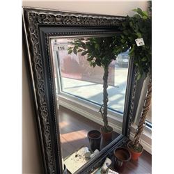 LARGE WOOD FRAMED MIRROR, APPROX. 3' X 5'