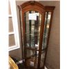 Image 1 : 6.5' TALL WOODEN GLASS DOOR / SIDE CORNER CURIO CABINET.  RETAIL $2,050.00