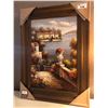 Image 1 : PAINTED ARTWORK WITH WOODEN FRAME - MEDITERRANEAN TERRACE