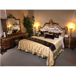 MADE IN ITALY SPECTACULAR FORMAL BEDROOM SUITE INCLUDES: KING SIZE BED WITH MATTRESS AND LINENS,