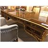 Image 2 : MADE IN ITALY SPECTACULAR DESK SUITE INC. CARVED / INLAYED EXECUTIVE DESK WITH GLASS TOP,