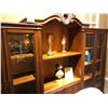 Image 2 : LARGE DARK WOOD WALL UNIT, APPROX. 15' WIDE.  WITH GLASS DOORS.  RETAIL $4,800.00