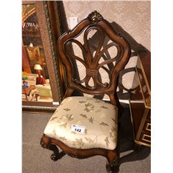 PAIR OF WOODEN FRAME SIDE CHAIRS.  RETAIL $2,900.00