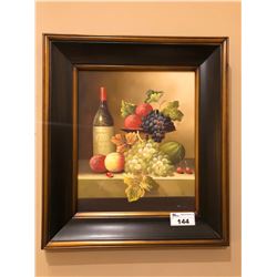 PAINTED ARTWORK WITH WOODEN FRAME - FRUIT