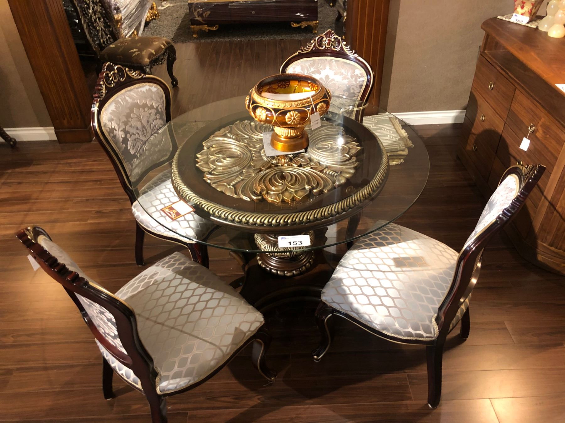 Brass And Glass Dining Room Table