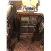 Image 1 : WOOD / GLASS SIDE CABINET.  RETAIL $1,150.00