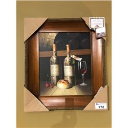 PAINTED ARTWORK WITH WOOD FRAME AND C.O.A. - VINO