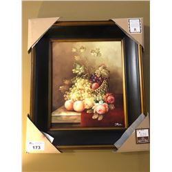 PAINTED ARTWORK WITH WOOD FRAME AND C.O.A. - FRUIT