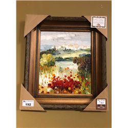 PAINTED ARTWORK WITH WOODEN FRAME - MEADOW