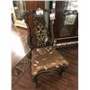 Image 1 : PAIR OF HALL CHAIRS WITH CARVED WOODEN BACKS.  RETAIL $1,840.00