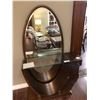 Image 1 : HALL TABLE WITH GLASS SHELF AND MIRROR.  RETAIL $1,200.00
