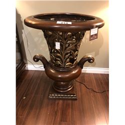 LARGE WOODEN VASE STAND. RETAIL $1,800.00