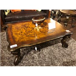 LARGE INLAYED COFFEE TABLE.  RETAIL $2,480.00