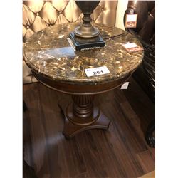 MARBLE TOP CONSOLE TABLE.  RETAIL $1,400.00